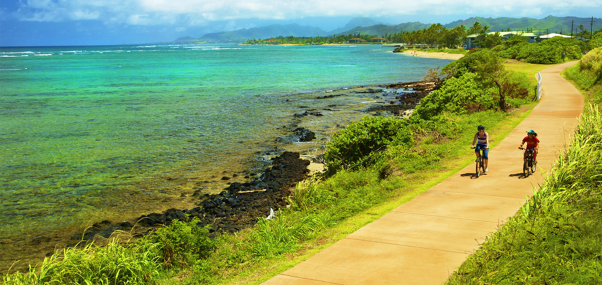 Kapaa bike path on Kauai